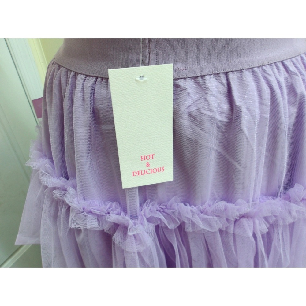 Hot & Delicious Lavender Purple Tulle Skirt Tiered Ruffle High Low Sz S/#26324 - Picture 4 of 5